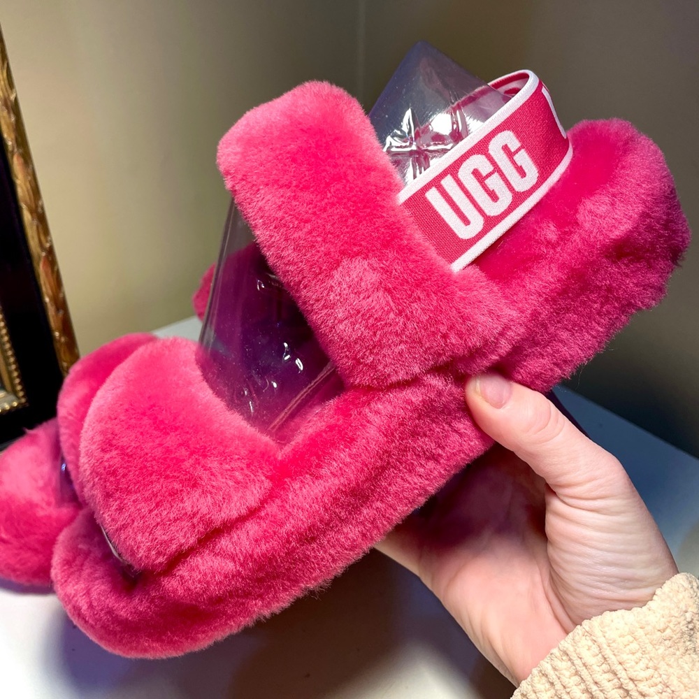 Pink UGG slipper Slides | Fur Slides | Fur Slippers | Pink UGGS | Slides | Pink